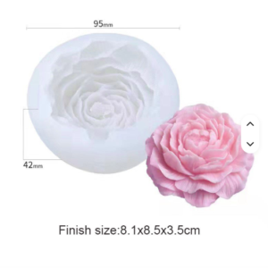 3D Peony Flower Medium Candle Silicone Mold H-0194