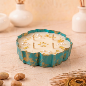 Antique Engraved Petal Bowl Urli Candle