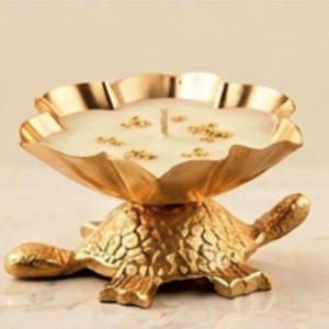 Auspicious Tortoise Lotus Pedestal Urli Candle