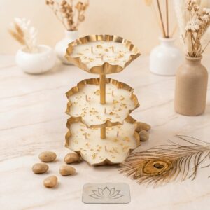 3-Tier Lotus Floral Petal Urli Candle Stand (3", 4", 5")