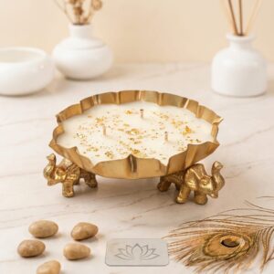The Regal Gajraj Lotus Urli Candle